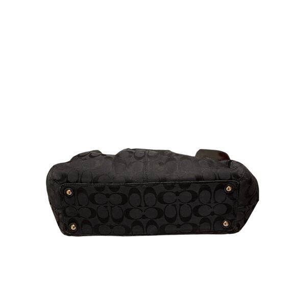 Coach Y2K Black Signature Pleated Soho Canvas and Leather Shoulder Bag F13742 - Picture 11 of 13